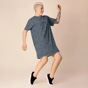 Recursia Contemplative Jaguar T-Shirt Dress In Blue