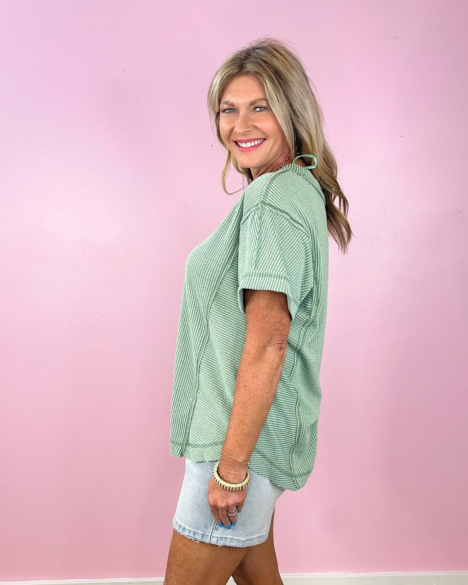 Ridgewood Ribbed V-Neck Top (three colors)