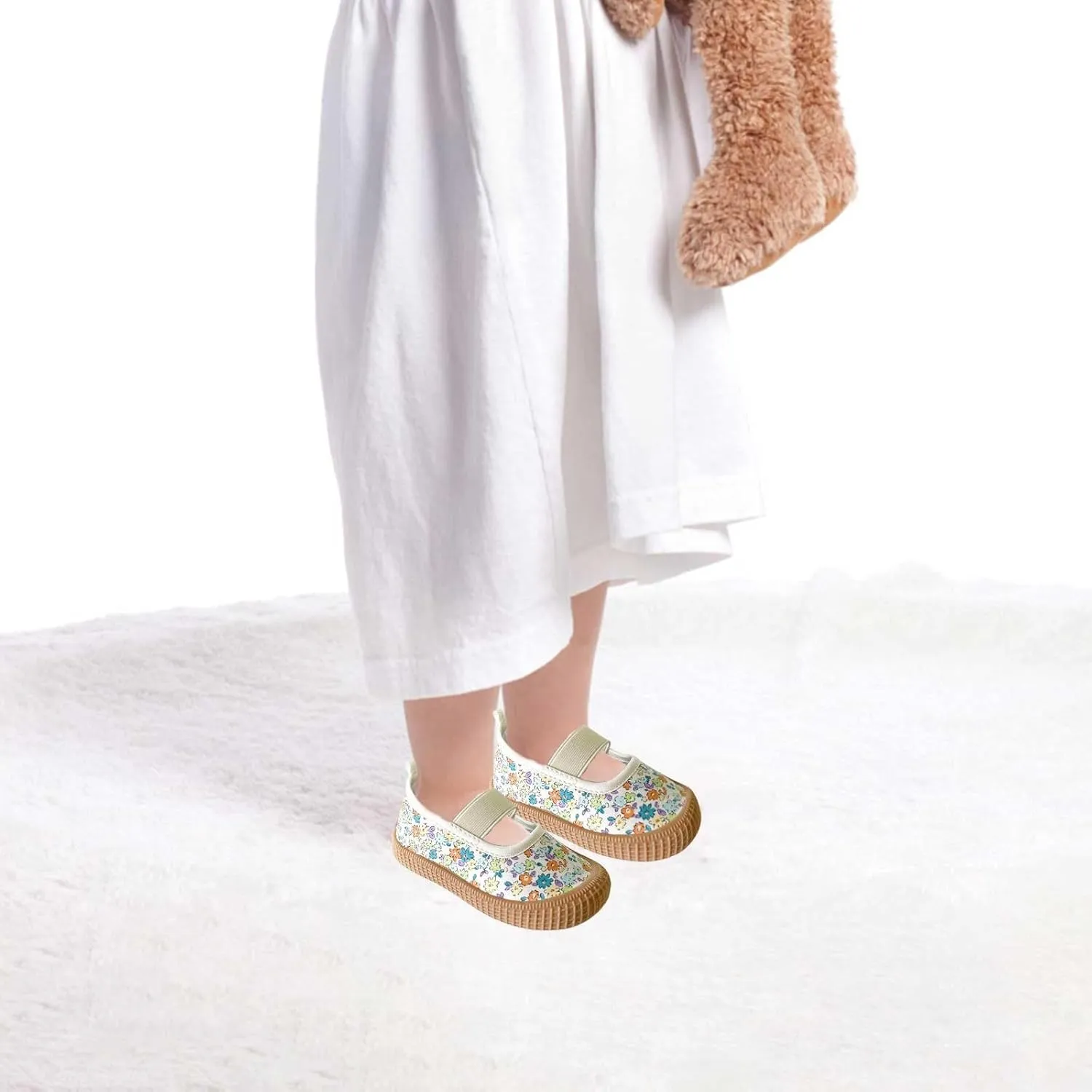 sfdgfhyf Toddler Baby Boy Girl Shoes Flat Shoes Bao Head One Foot Off Girl Canvas Shoes 0 to 10Y Baby Soft Sole Casual