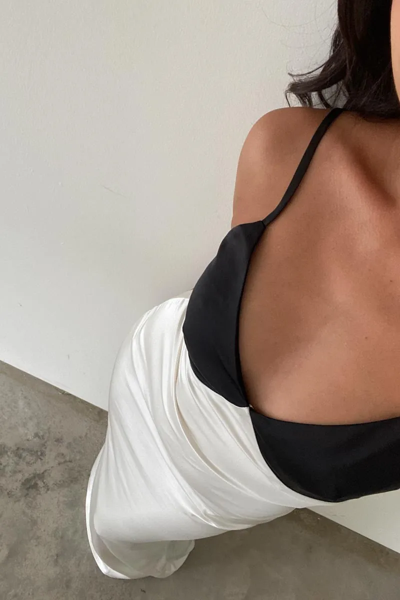 Shadowplay Satin Maxi Dress