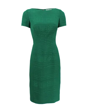 Short Sleeve Bateau Neck Sheath Dress