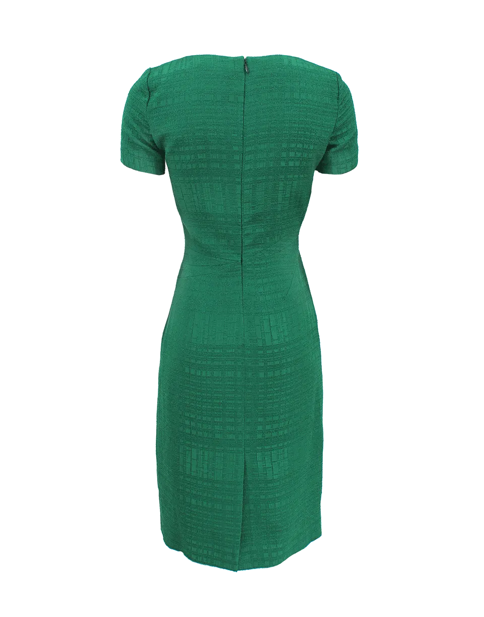 Short Sleeve Bateau Neck Sheath Dress