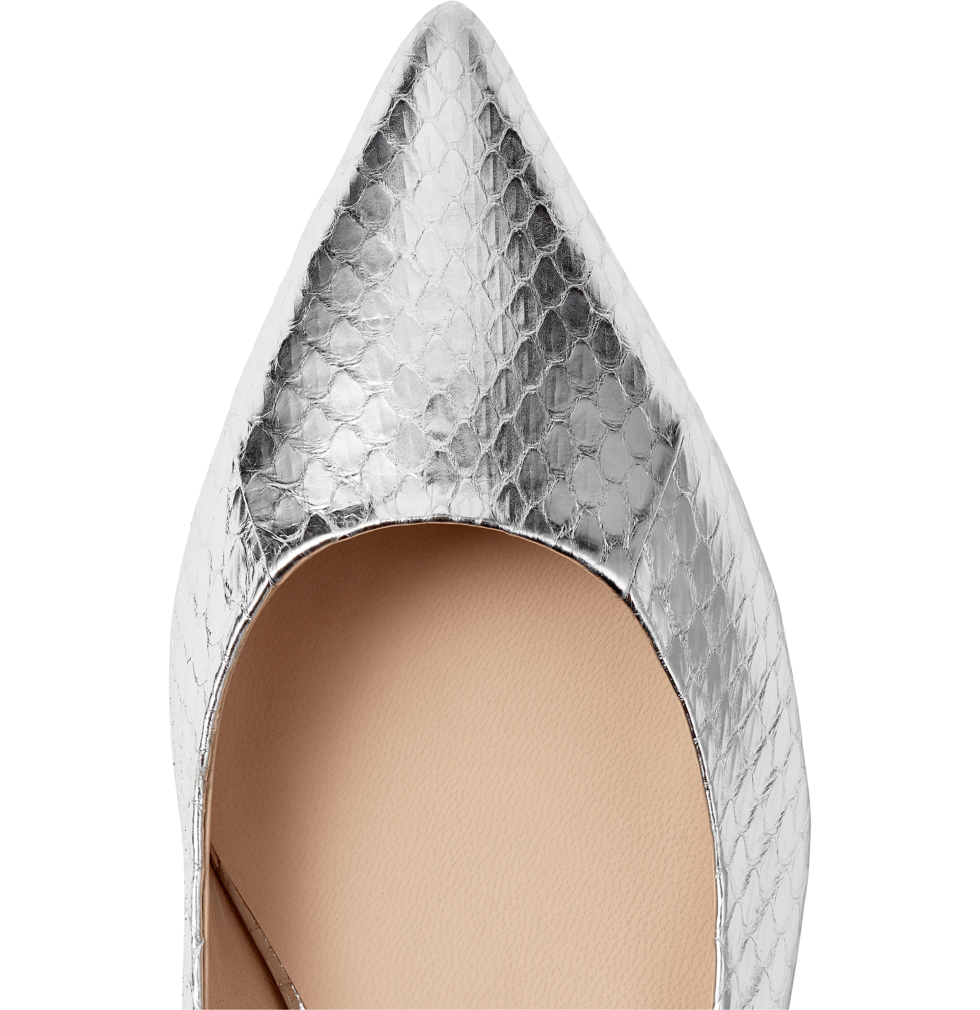Silver Elaphe Ballerina Pumps