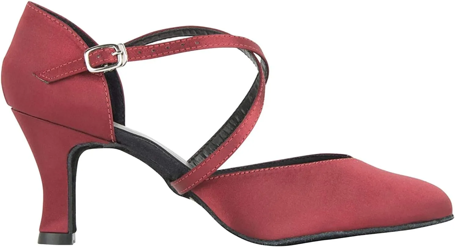So Danca BL156 Satin 2.5'' Heel Ballroom Shoe with Cross Straps