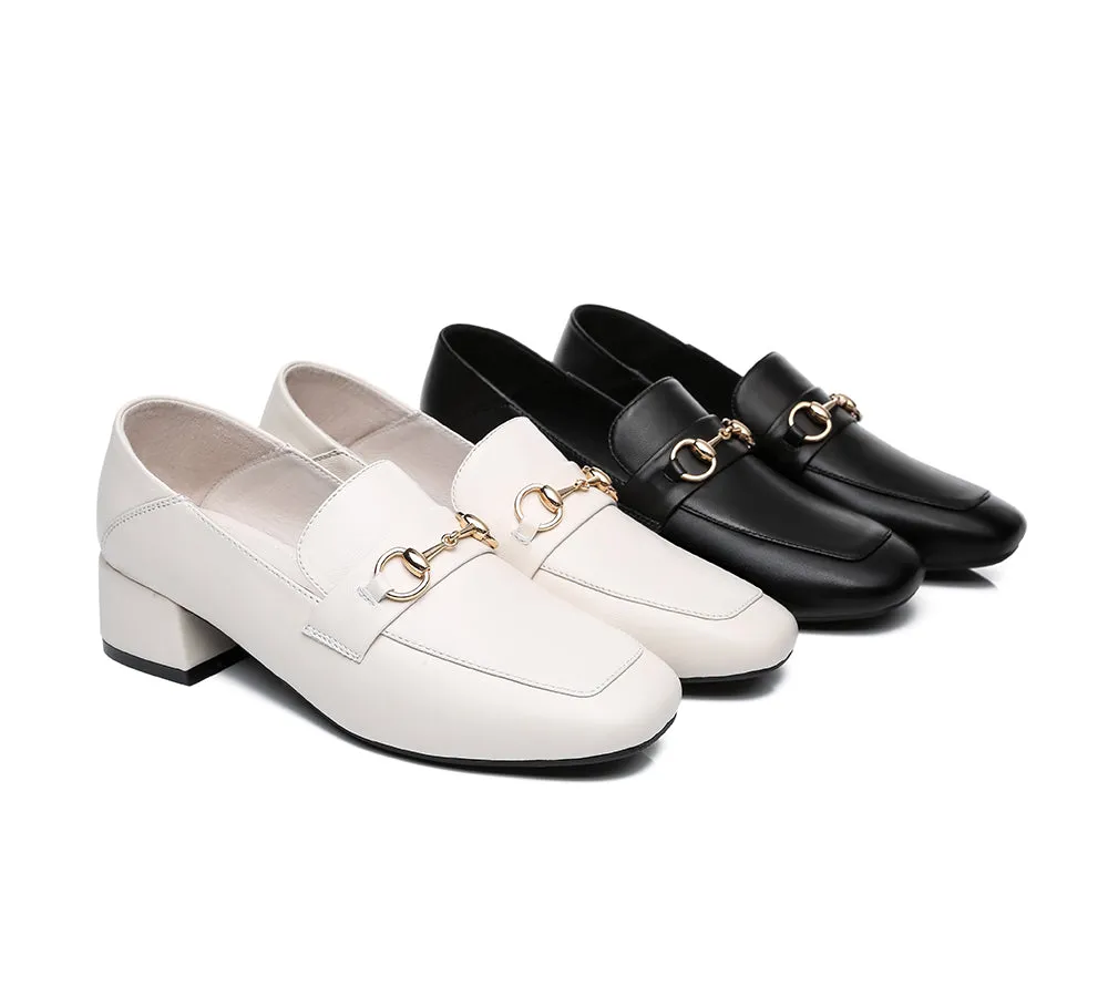 TARRAMARRA® Women Leather Buckle Low Block Heel Loafers Mia