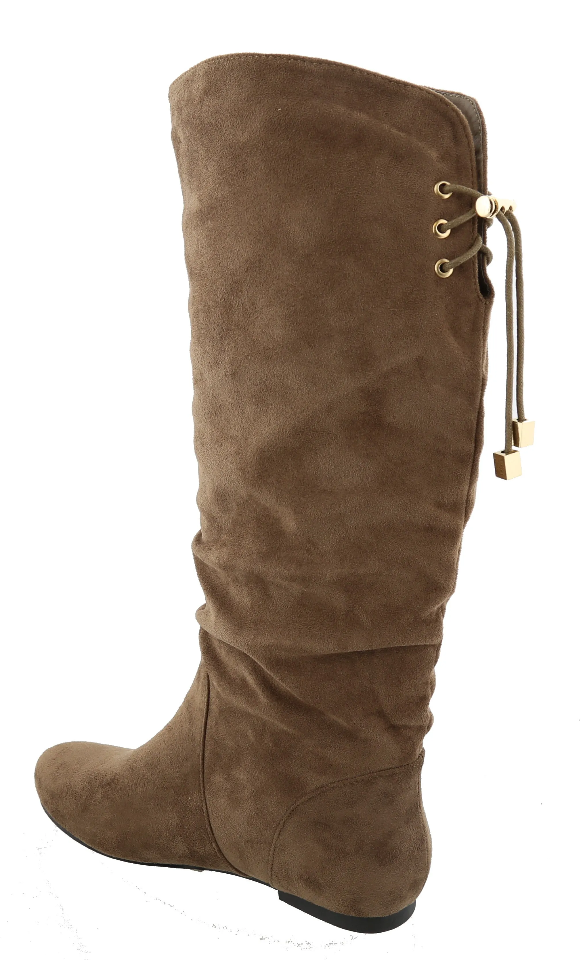 Top Moda Women's Slouchy Knee High Flat Heel Boot