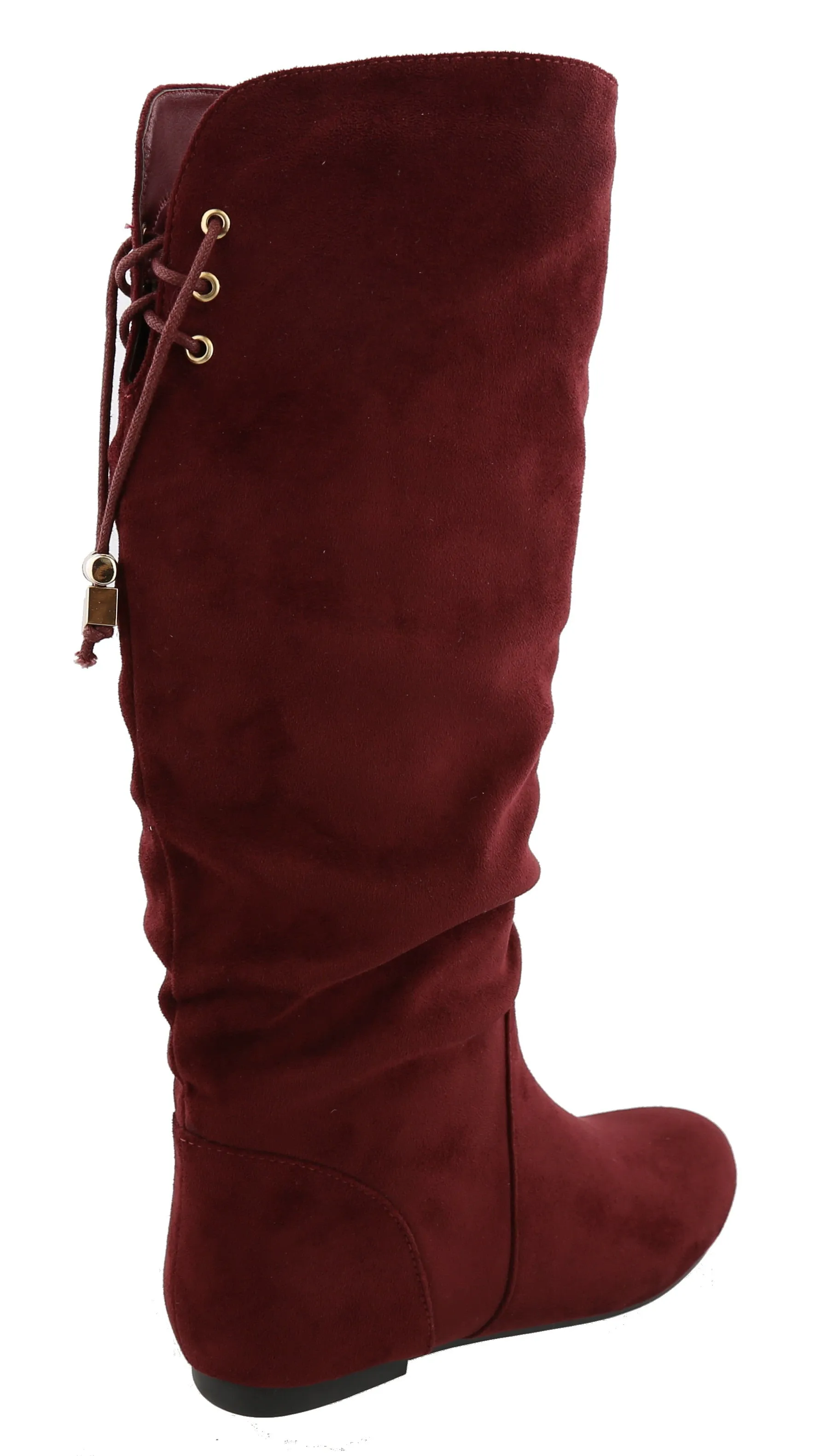 Top Moda Women's Slouchy Knee High Flat Heel Boot