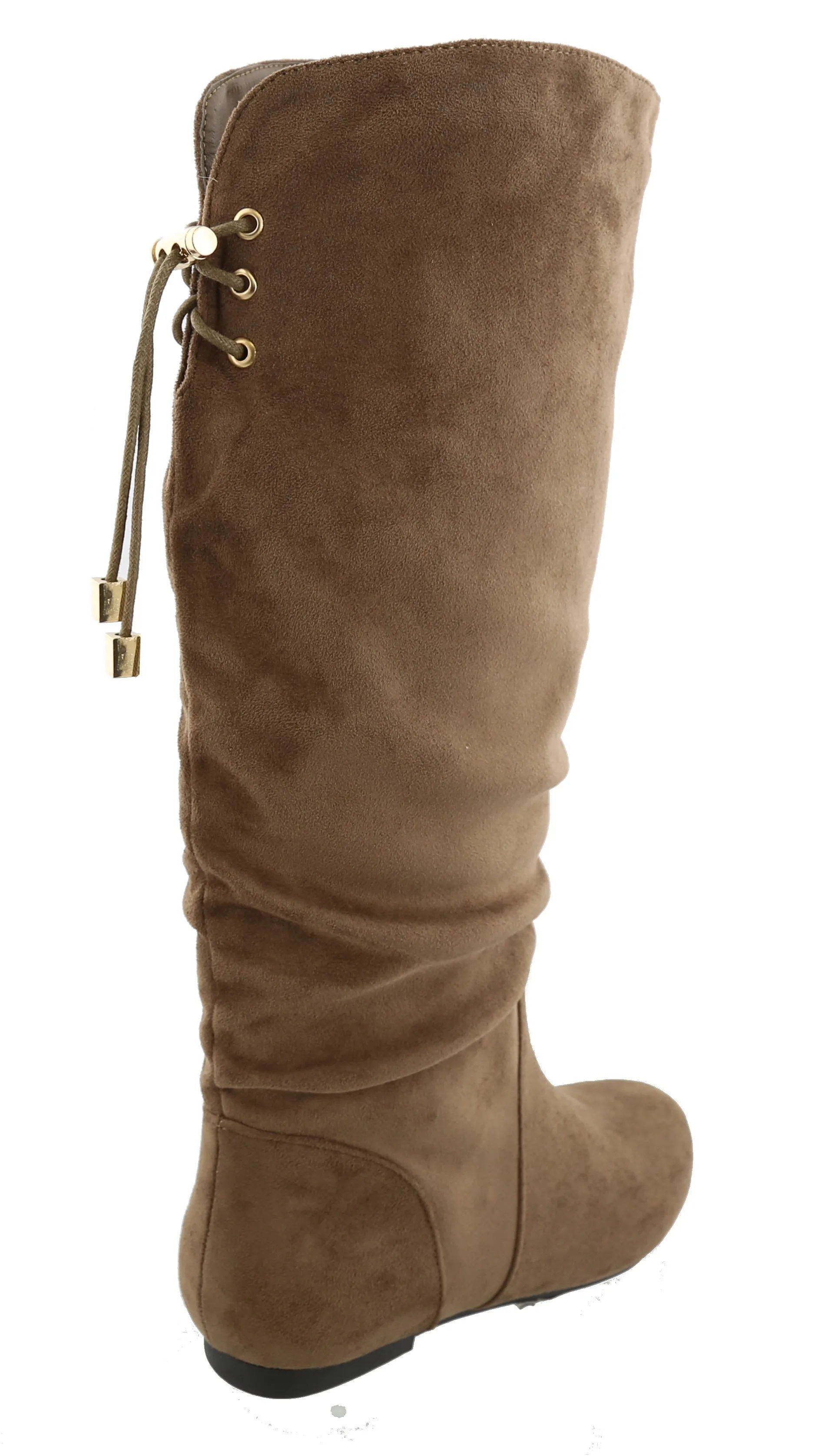 Top Moda Women's Slouchy Knee High Flat Heel Boot