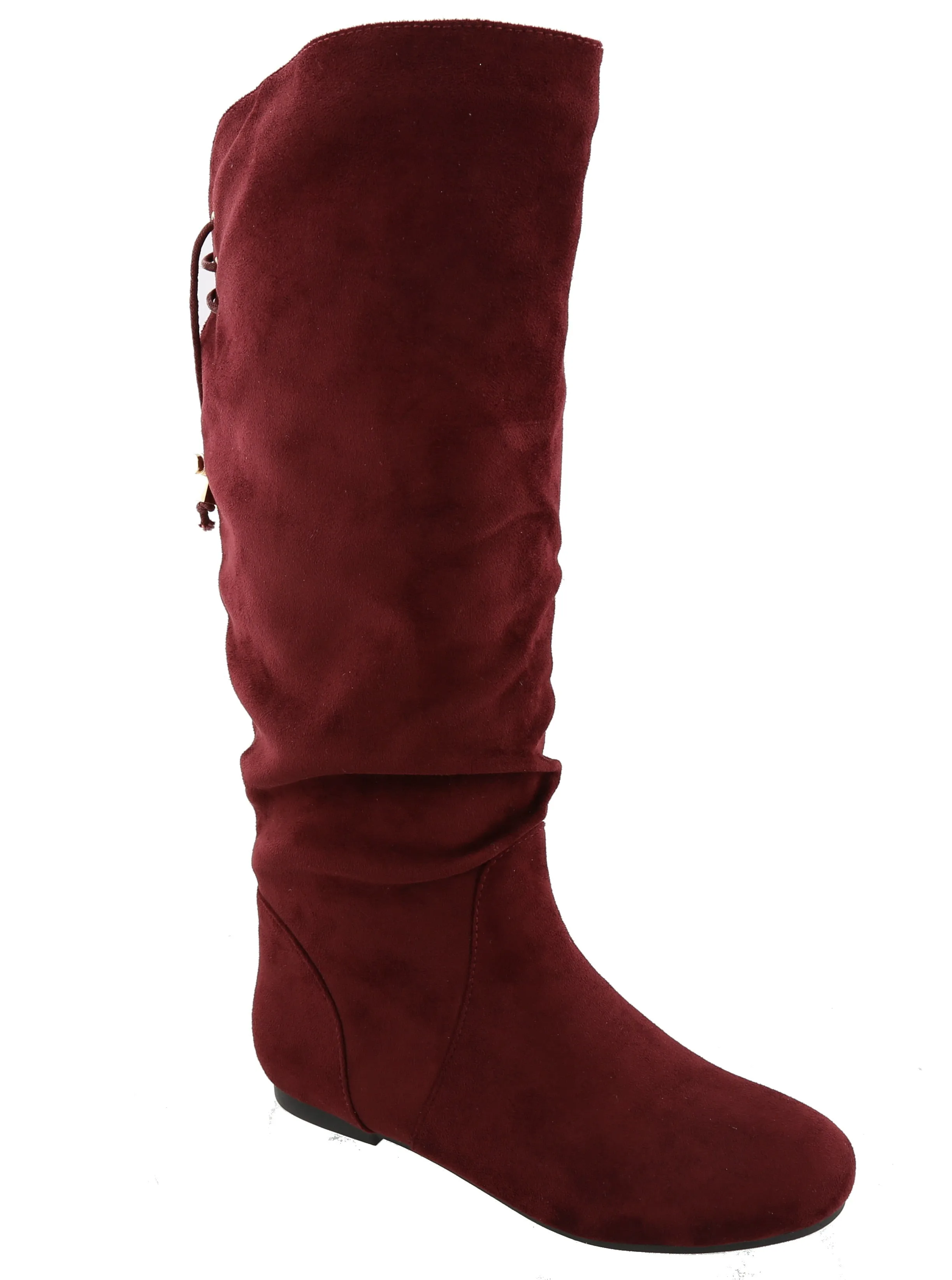 Top Moda Women's Slouchy Knee High Flat Heel Boot