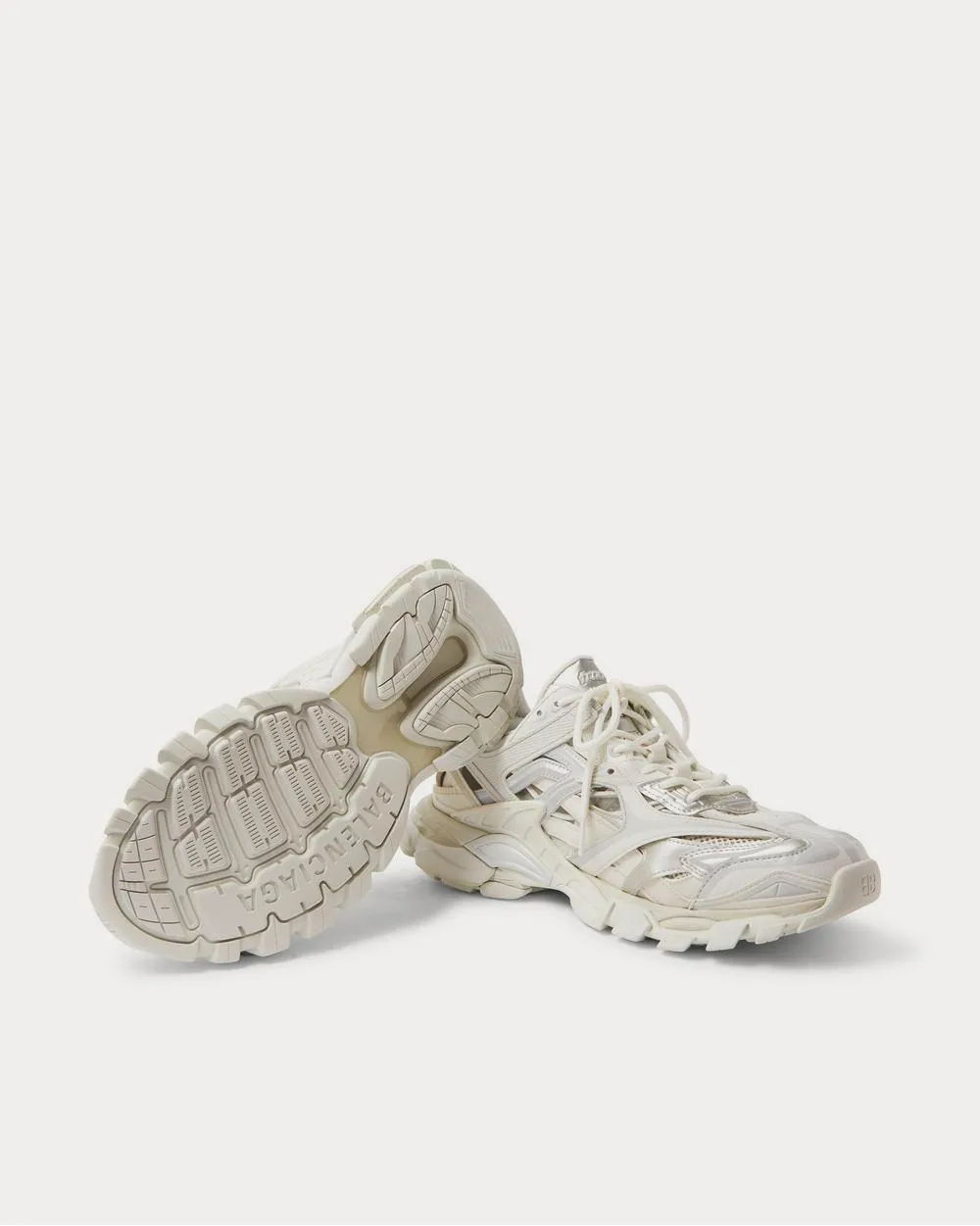 Track.2 Nylon, Mesh and Rubber  White low top sneakers