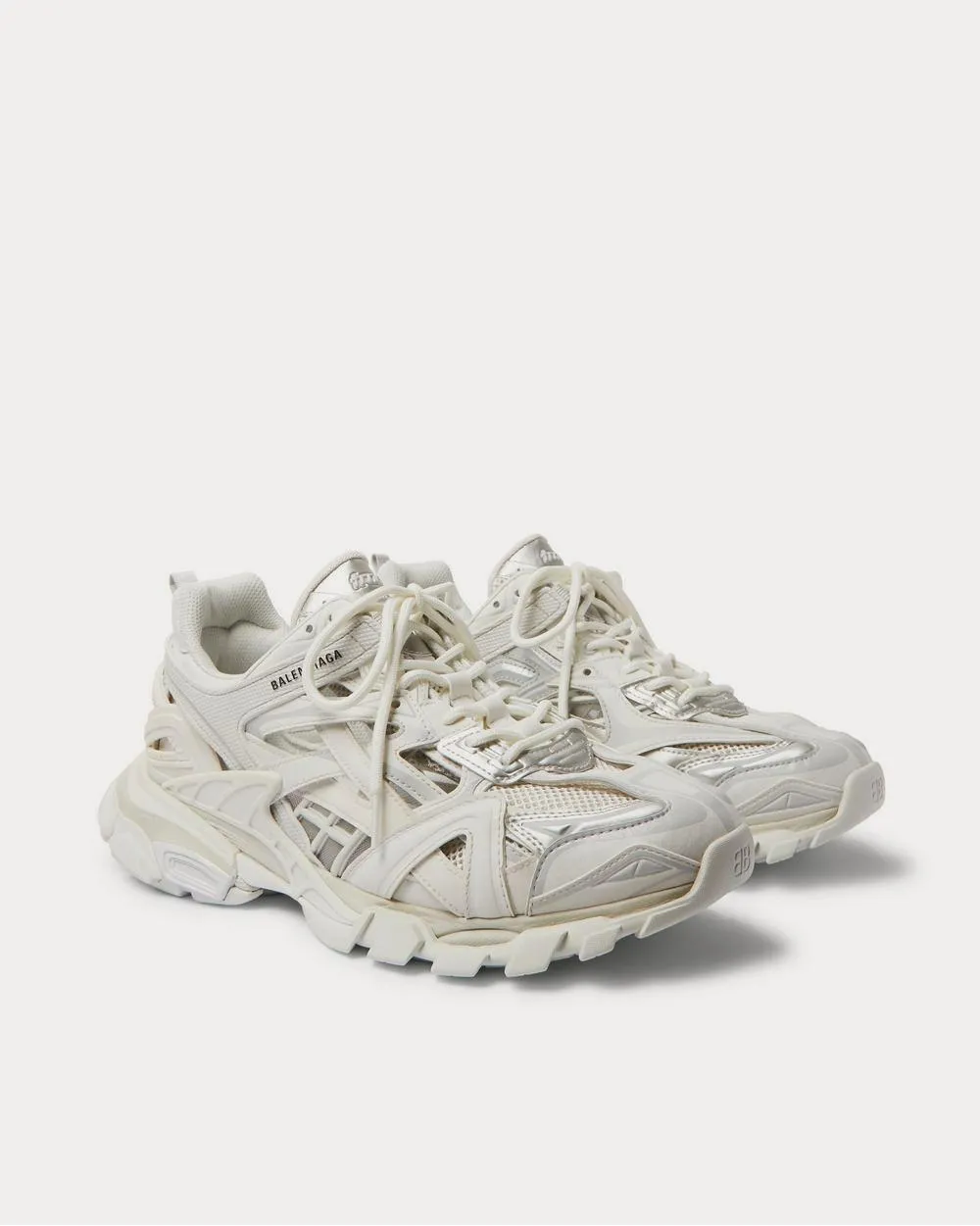 Track.2 Nylon, Mesh and Rubber  White low top sneakers