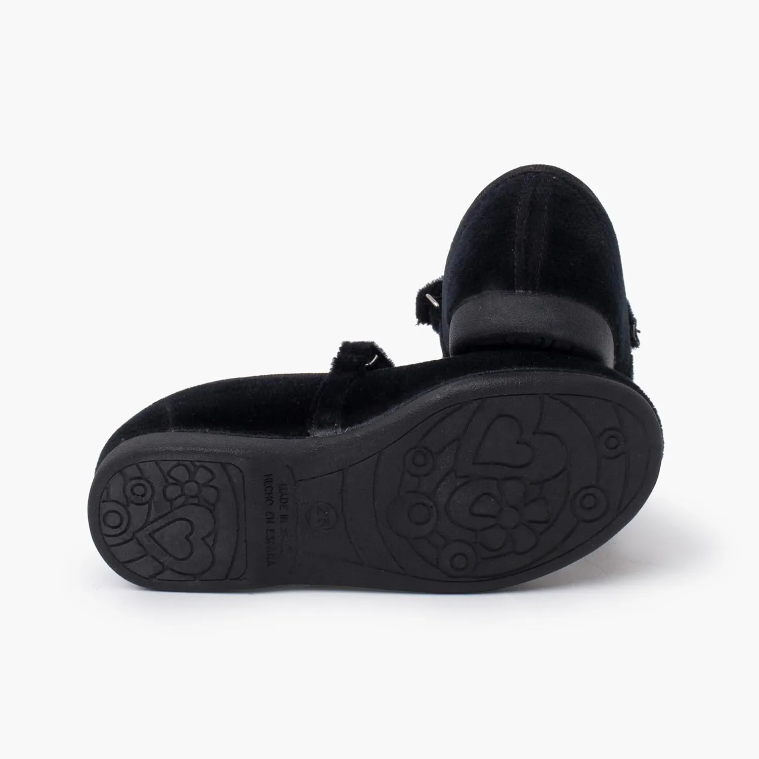 Velvet Mary Janes Girls Hook-and-Loop Strap
