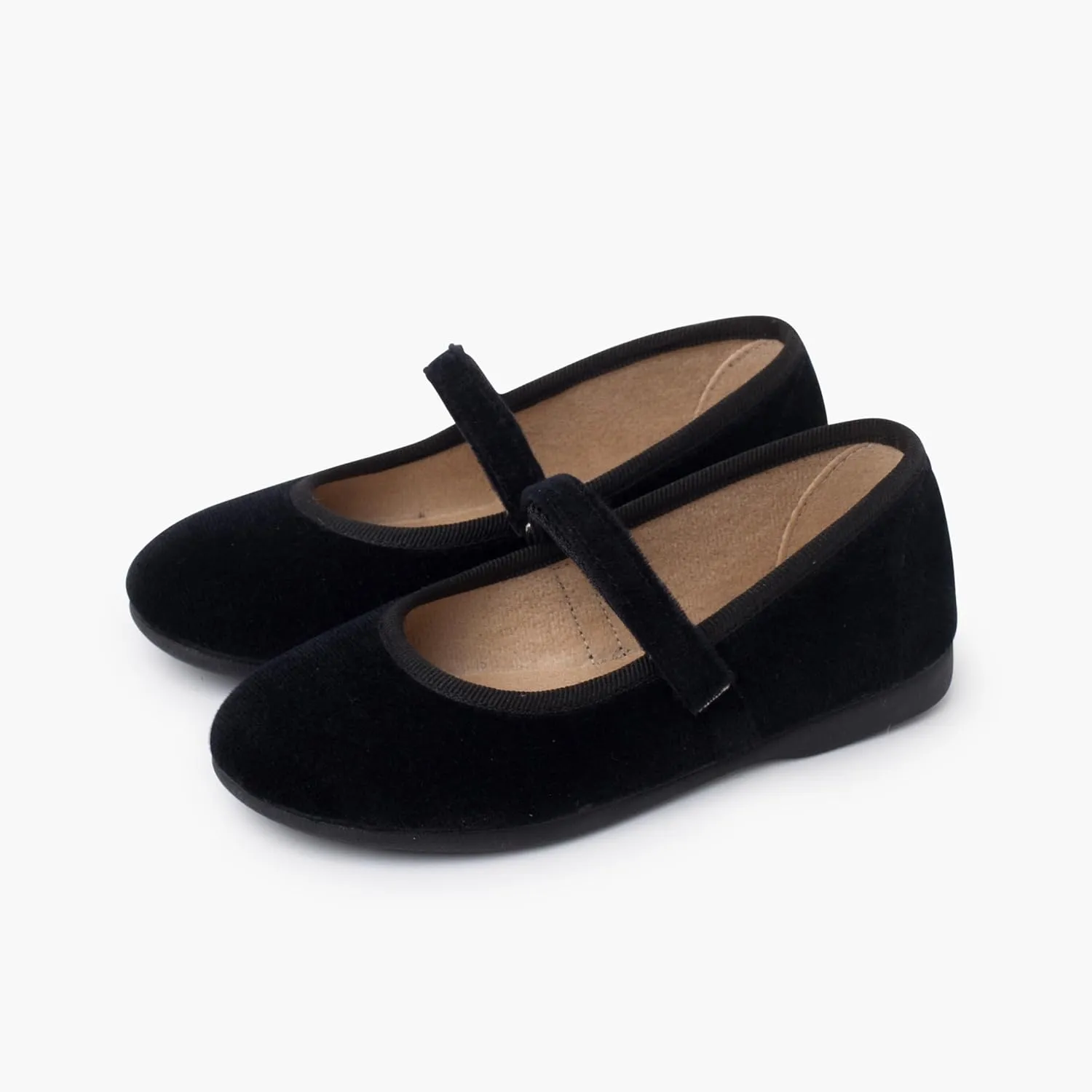 Velvet Mary Janes Girls Hook-and-Loop Strap