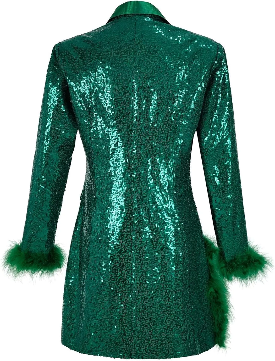 Womens 2024 Fashion Sexy Sequin Solid Blazers Deep V Neck Long Sleeve Pockets Cardigans Party Work Commuting Jackets