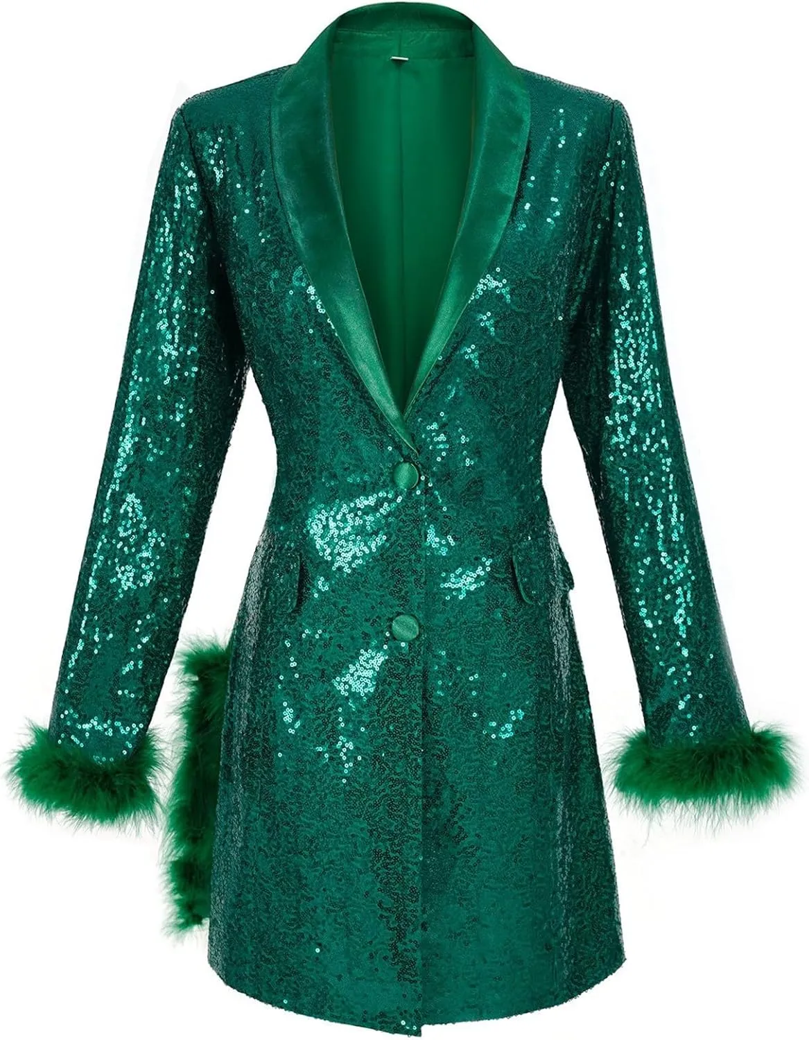 Womens 2024 Fashion Sexy Sequin Solid Blazers Deep V Neck Long Sleeve Pockets Cardigans Party Work Commuting Jackets