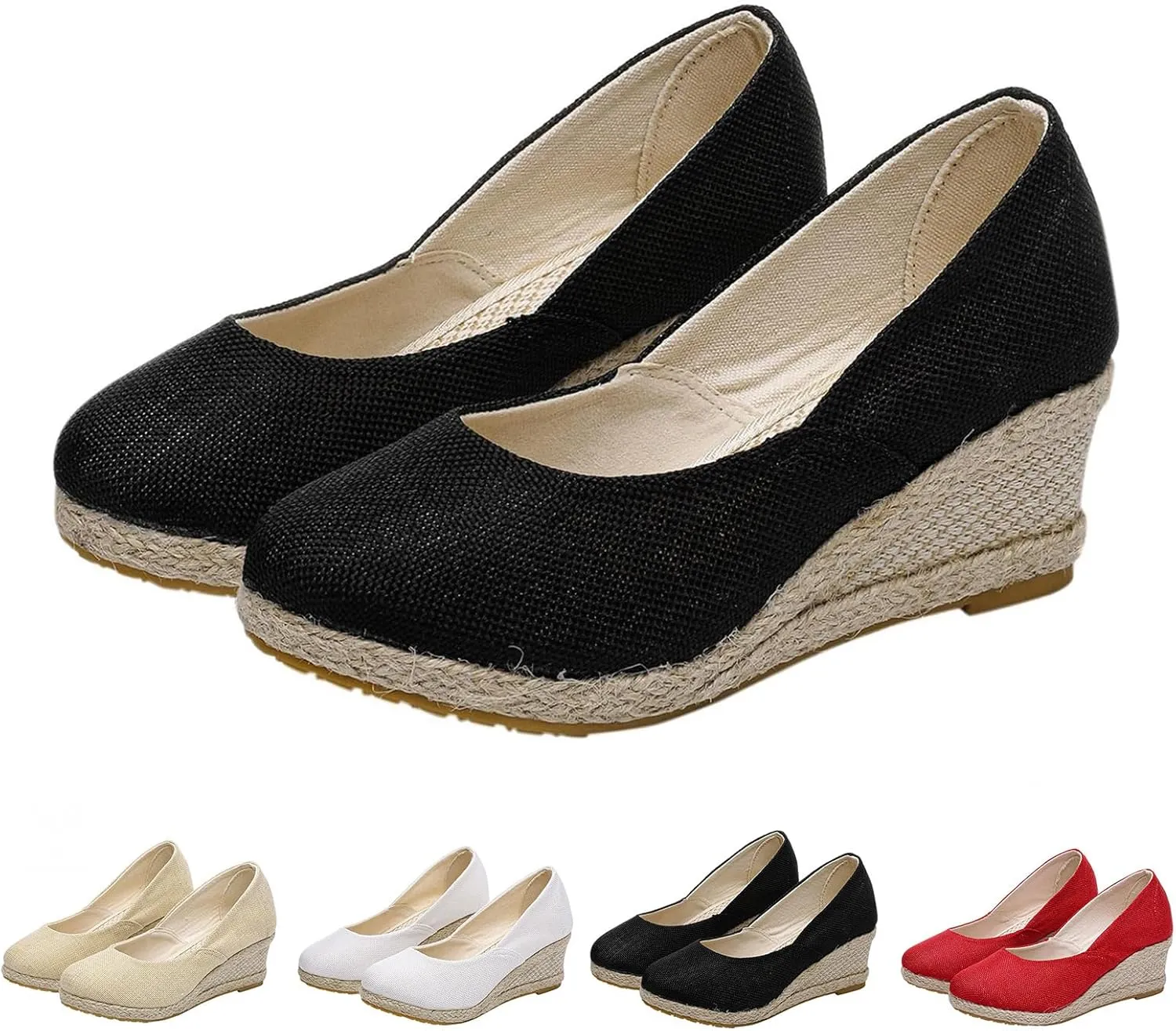 Womens Sandals Closed Toe Espadrilles Shoes Wedges Platform Mid Low Heel Dress Sandals