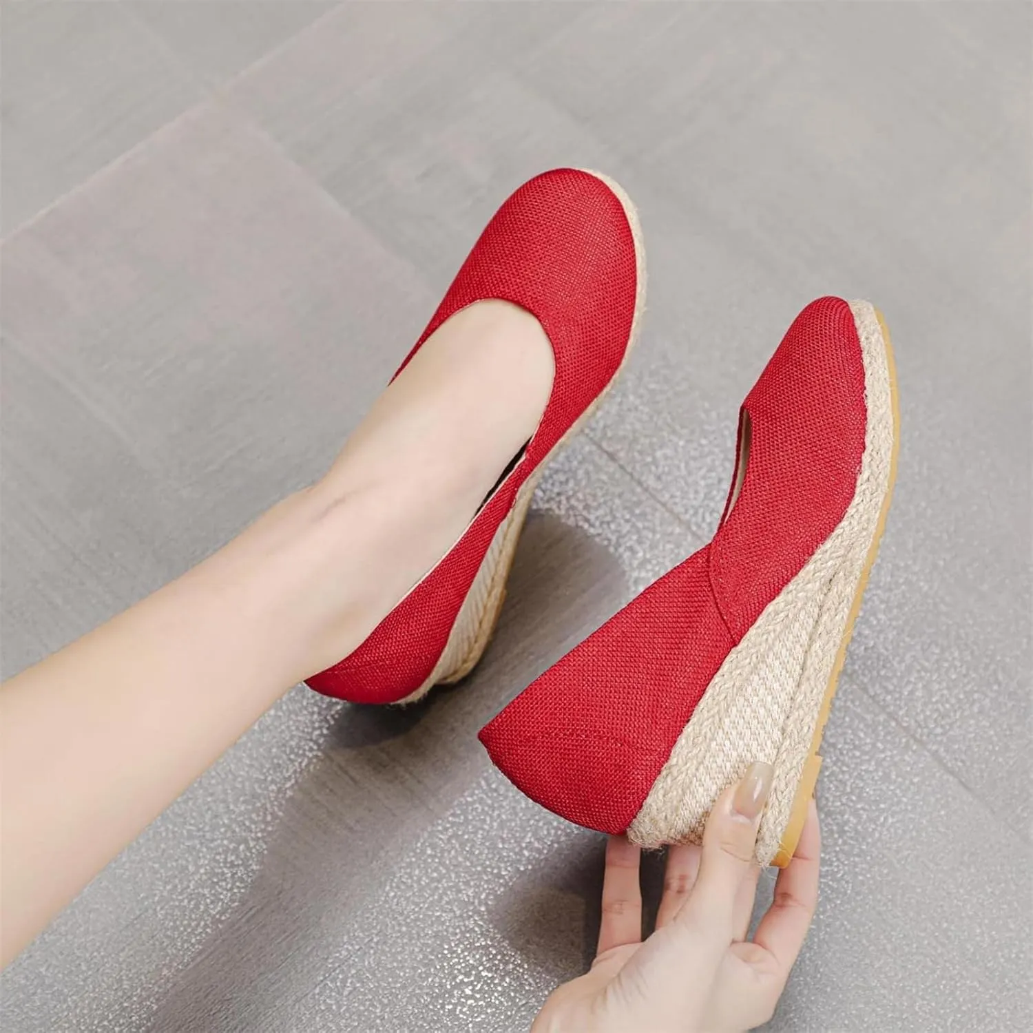 Womens Sandals Closed Toe Espadrilles Shoes Wedges Platform Mid Low Heel Dress Sandals