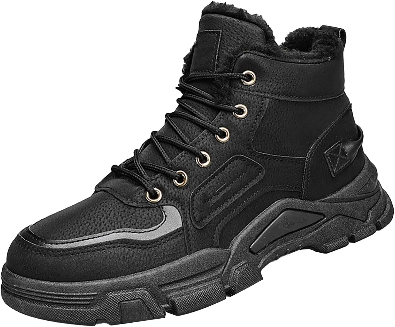 Work Boots for Men Soft Toe Hiking Sneakers Shoes with Fur Lined Women Safety Shoes Wide Width Waterproof Platform Botas Slip Resistant Hike Grounded Footwear