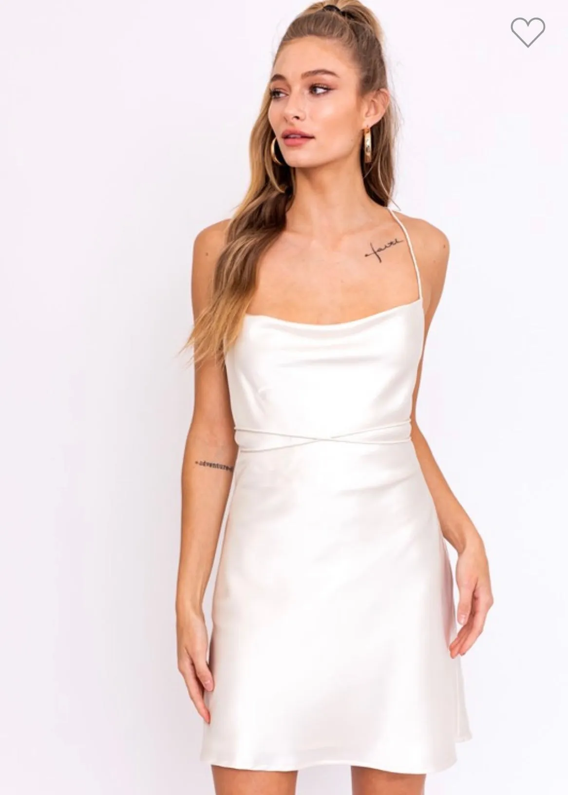 xback satiny cowl slip dress